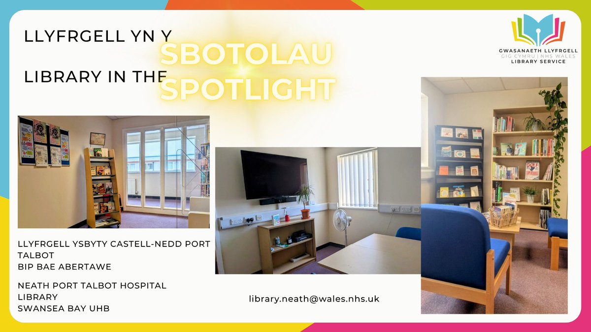 WelshHealthLib's tweet image. Ein llyfrgell yn y sbotolau&apos;r wythnos hon yw...
Llyfrgell Ysbyty Castell-nedd Port Talbot, BIPBA

Our Library in the Spotlight this week is...
Neath Port Talbot Hospital Library, SBUHB

Dewch o hyd i ragor o wybodaeth yma:
More info here:
nhswls.org/neathporttalbot
@SwanBayUHBLibs