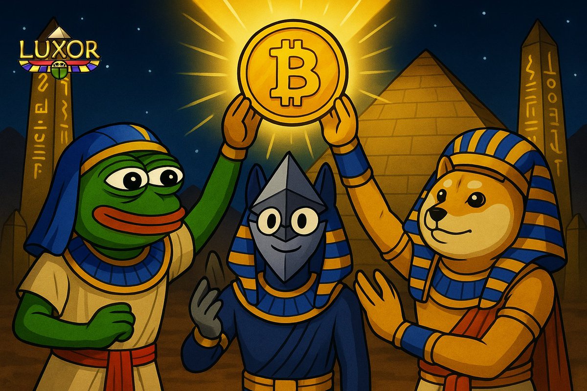 he gods of crypto unite under one empire. 🏛️✨
BTC ⚡ ETH ⚡ DOGE ⚡ PEPE
All paths lead to $LUXOR.