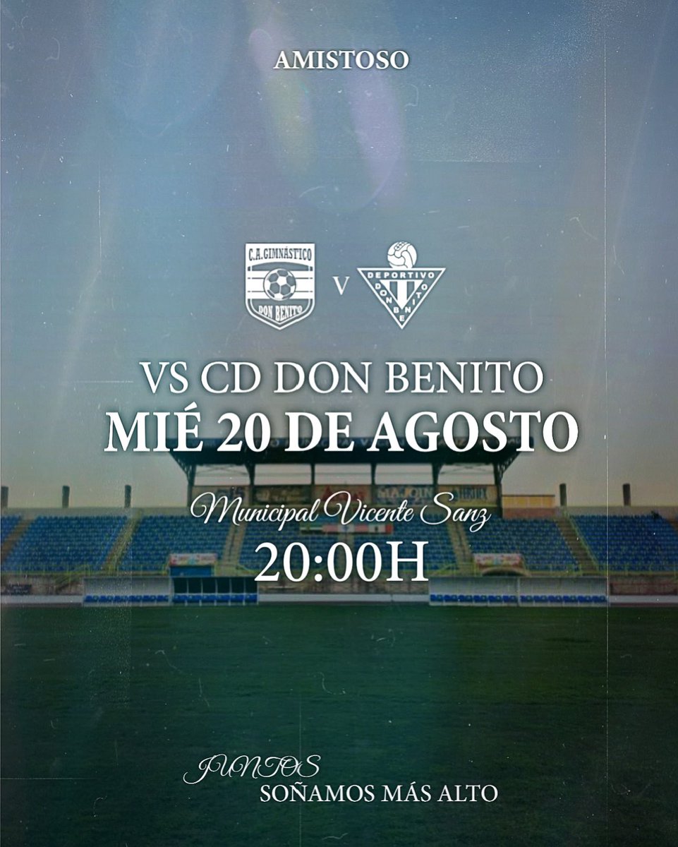 🔜 Mañana jugamos un amistoso frente a nuestros amigos del <a href="/CDDonBenito_/">CD Don Benito</a> 

⌚️ 20:00h
🏟️ Municipal Vicente Sanz
🎟️ Gratis para socios de ambos equipos | Entrada general: 5€

¡Bonito partido entre equipos de la ciudad! ⚔️