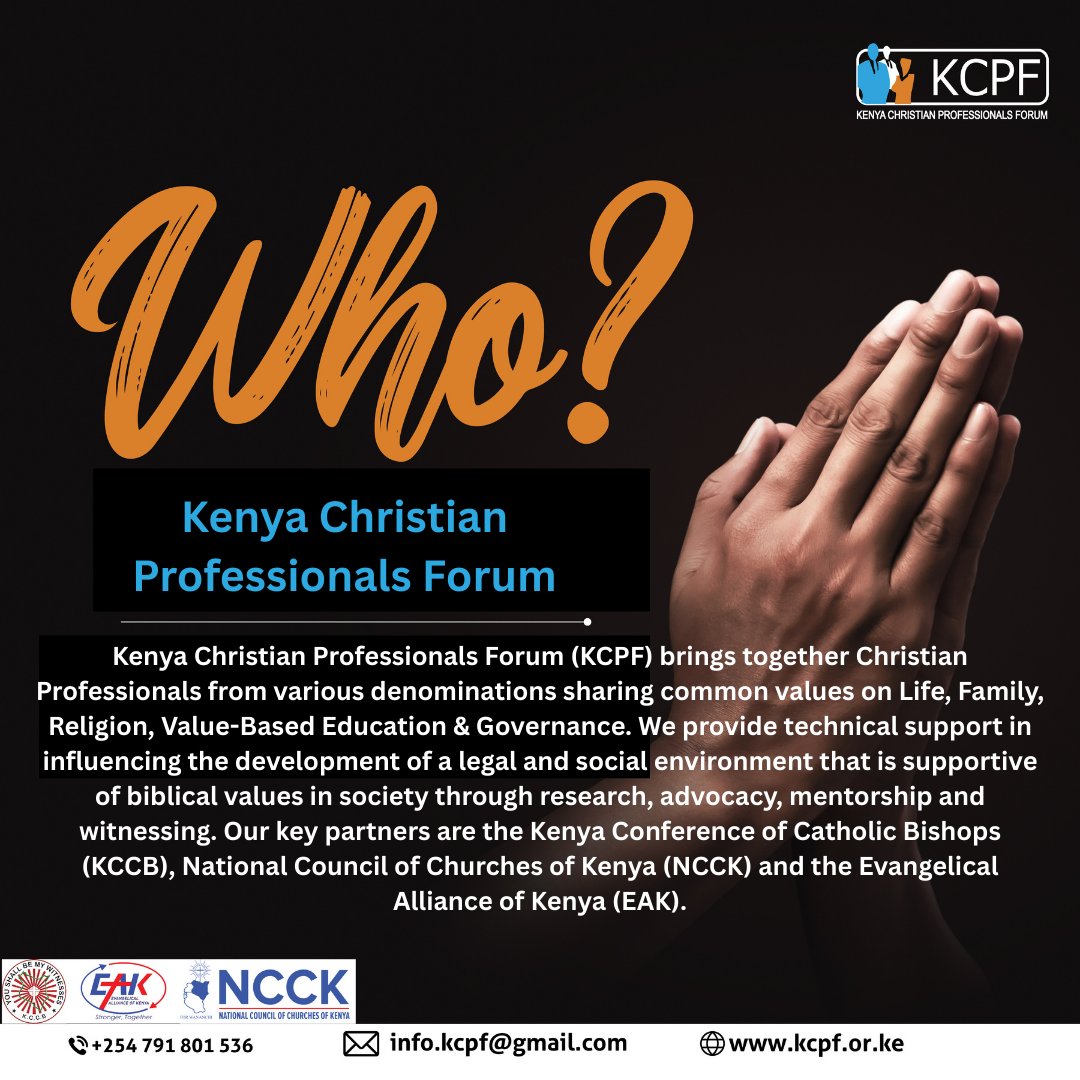 KenyaCPF's tweet photo. Who can be part of KCPF? 

A Christian – A follower of Christ who lives out their faith and upholds biblical values.
A Christian Professional – Skilled in their field, faithful in the marketplace, and committed to godly influence.
 Sign up here:  https://t.co/iiyftFBioA https://t.co/WSnccP5fCd