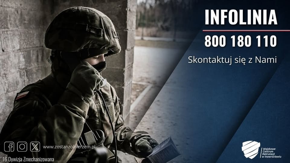 WCRInowroclaw's tweet photo. 📞 8️⃣0️⃣0️⃣ 1️⃣8️⃣0️⃣ 1️⃣1️⃣0️⃣
Masz pytania związane ze służbą wojskową?
☎️ Zadzwoń na infolinię #ZostańŻołnierzem, gdzie otrzymasz informacje na temat:
👉#DobrowolnaZSW
👉#ZSW
👉#WOT #TSW
👉#AktywnaRezerwa
#WojskoPolskie https://t.co/yMfXDgWiJs