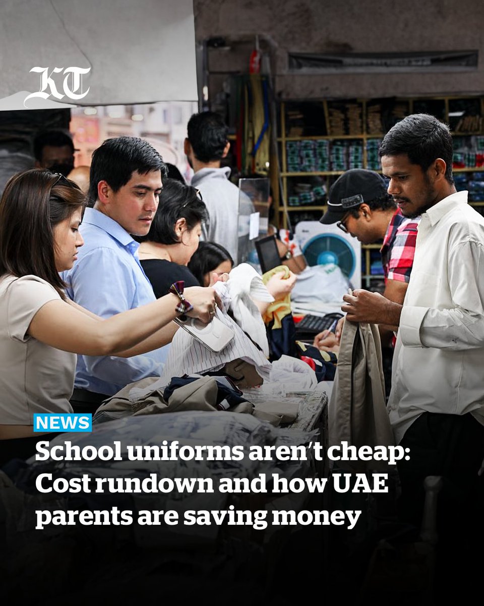 khaleejtimes's tweet image. For some parents in the #UAE, shopping for #school #uniforms costs just a few hundred dirhams each year. 

For others, it can be a Dh2,000 dent in the household budget per child.

khaleejtimes.com/uae/schools-an…