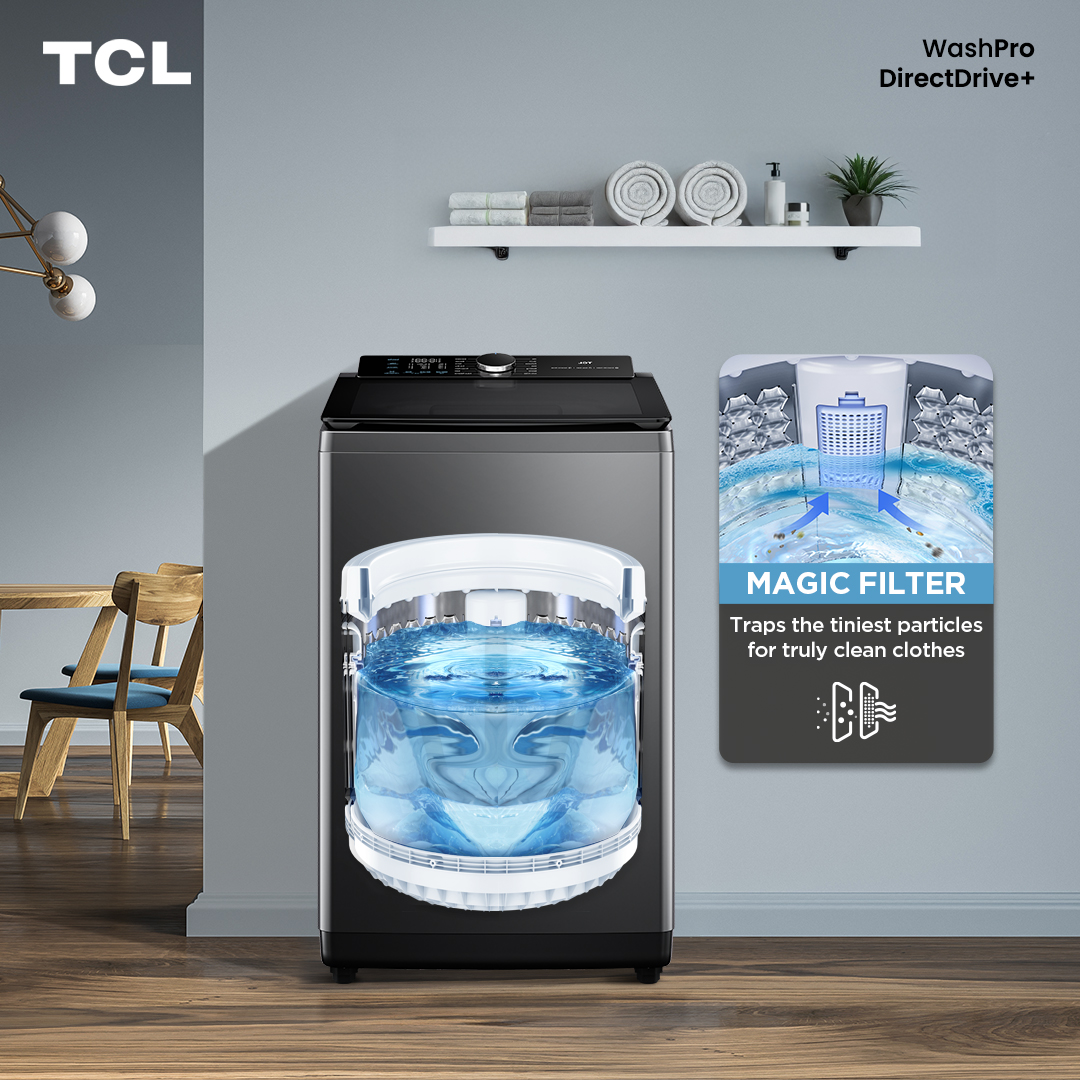 TCLPH's tweet image. Tiny details make a big difference when it comes to laundry care. With TCL’s Magic Filter, even the smallest lint, hair, and debris are effectively trapped—so your clothes come out spotless, fresh, and ready to wear after every wash.

#TCLP660 #TCLWashPro #TCLPhilippines
