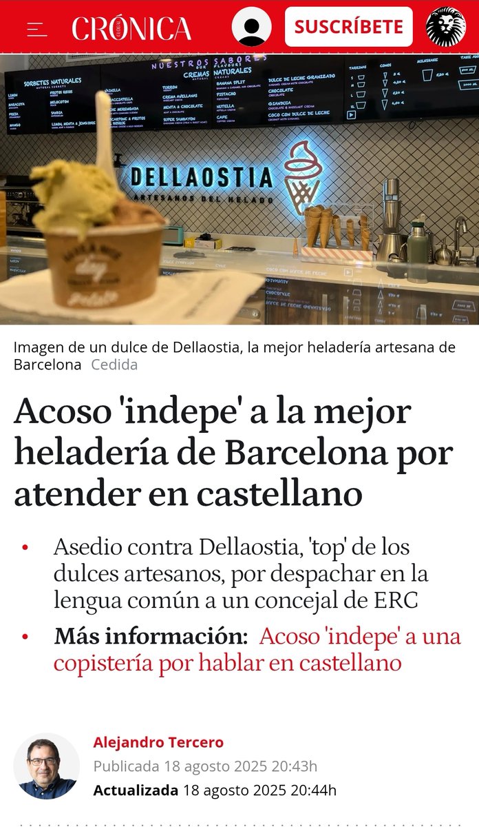 Dues maneres oposades d'explicar la mateixa situació. 

Crónica Global, en la seva línia habitual de deformar la realitat convertint l'agressor en víctima.