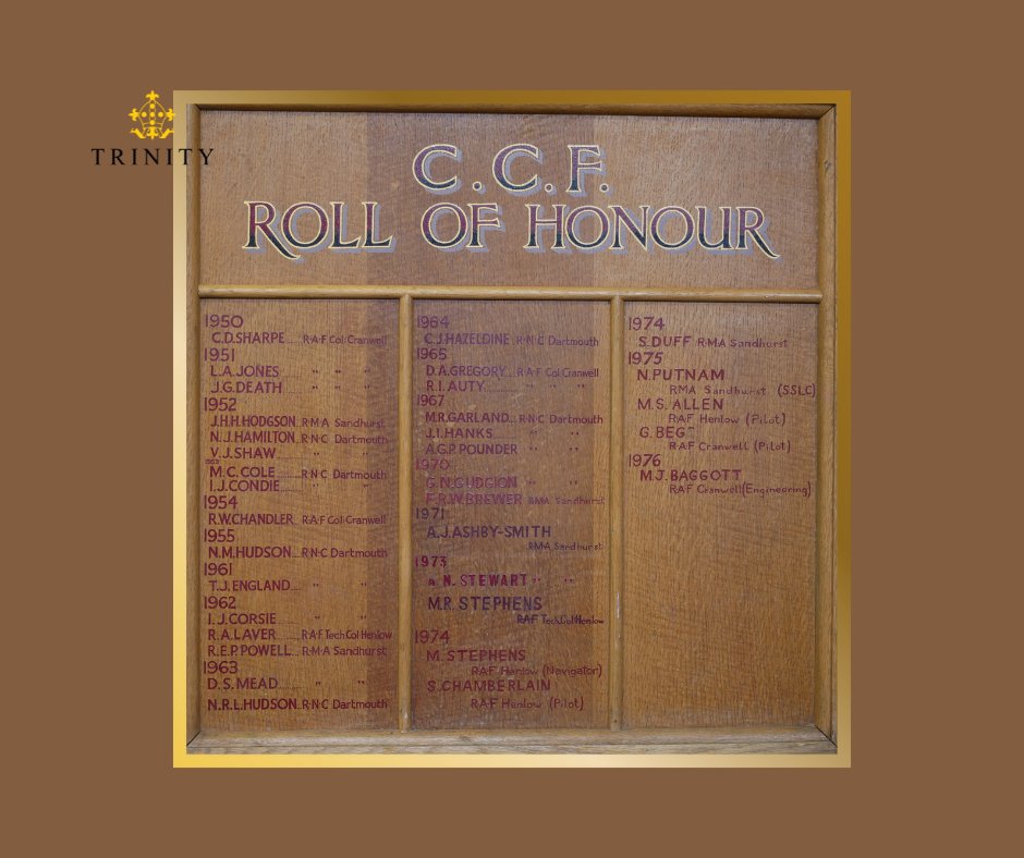 TrinitySchAlumn's tweet photo. 🎖️ Trinity School’s Roll of Honour 🎖️
As we mark 110 years of the Cadet Corps, we’re updating our Roll of Honour.
If you’ve served (or are serving) in the armed forces, we’d be proud to include you. Please take a moment to complete this short form: https://t.co/Z8mvvraQTq https://t.co/31pgPudazp