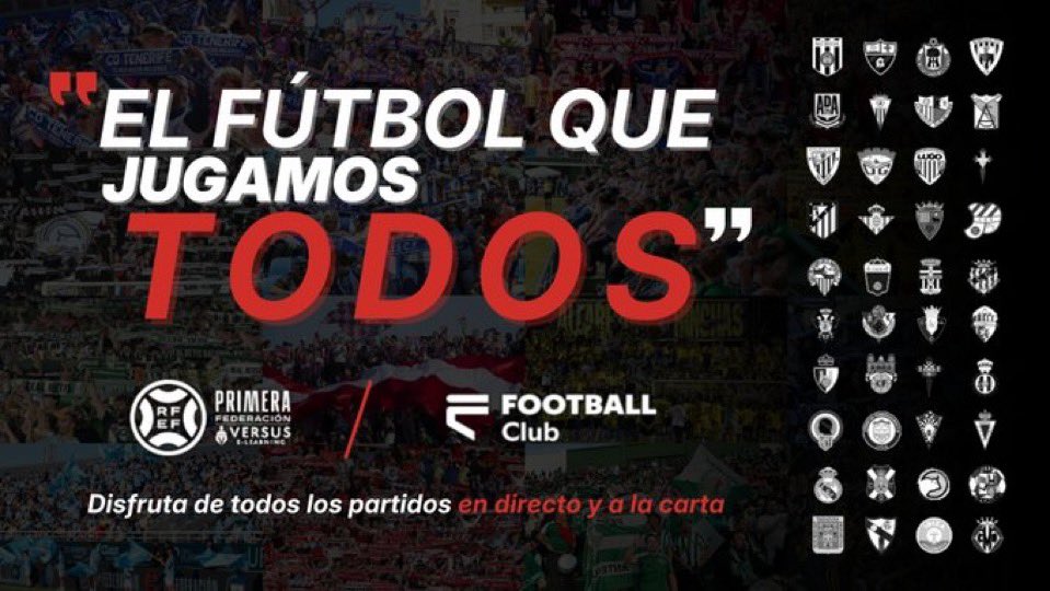 GradaBpro's tweet image. 🚨 @FootballClub ofrecerá todos los partidos de 1RFEF en directo a través de streaming.

Me alegro mucho por ellos. Apostaron en su día por la 2RFEF y están creciendo poco a poco. 

La Primera Federación va a tener más difusión que nunca.