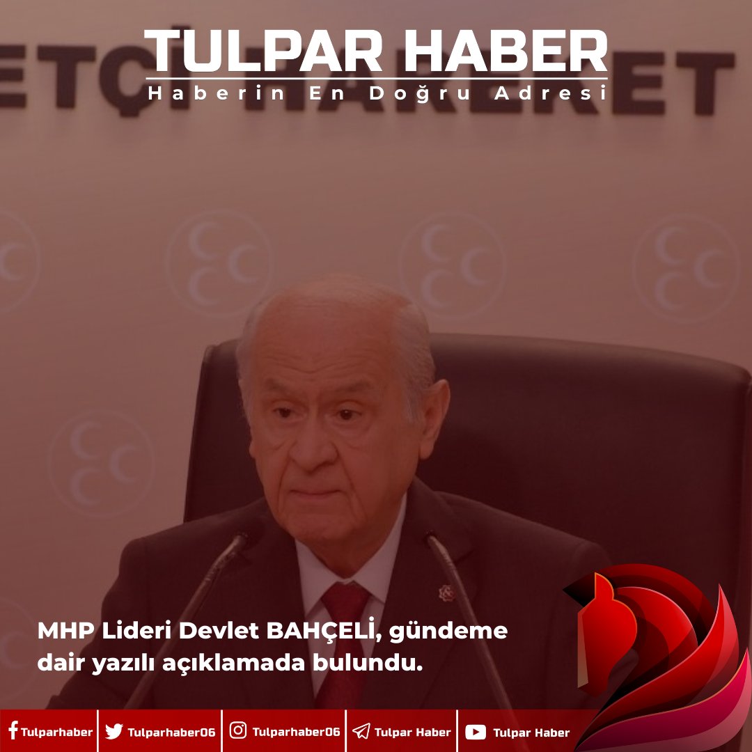 TulparHaber06's tweet photo. MHP Lideri Devlet BAHÇELİ, gündeme dair yazılı açıklamada bulundu.

https://t.co/qs7LmFgCfA https://t.co/IxmvFXXLp2