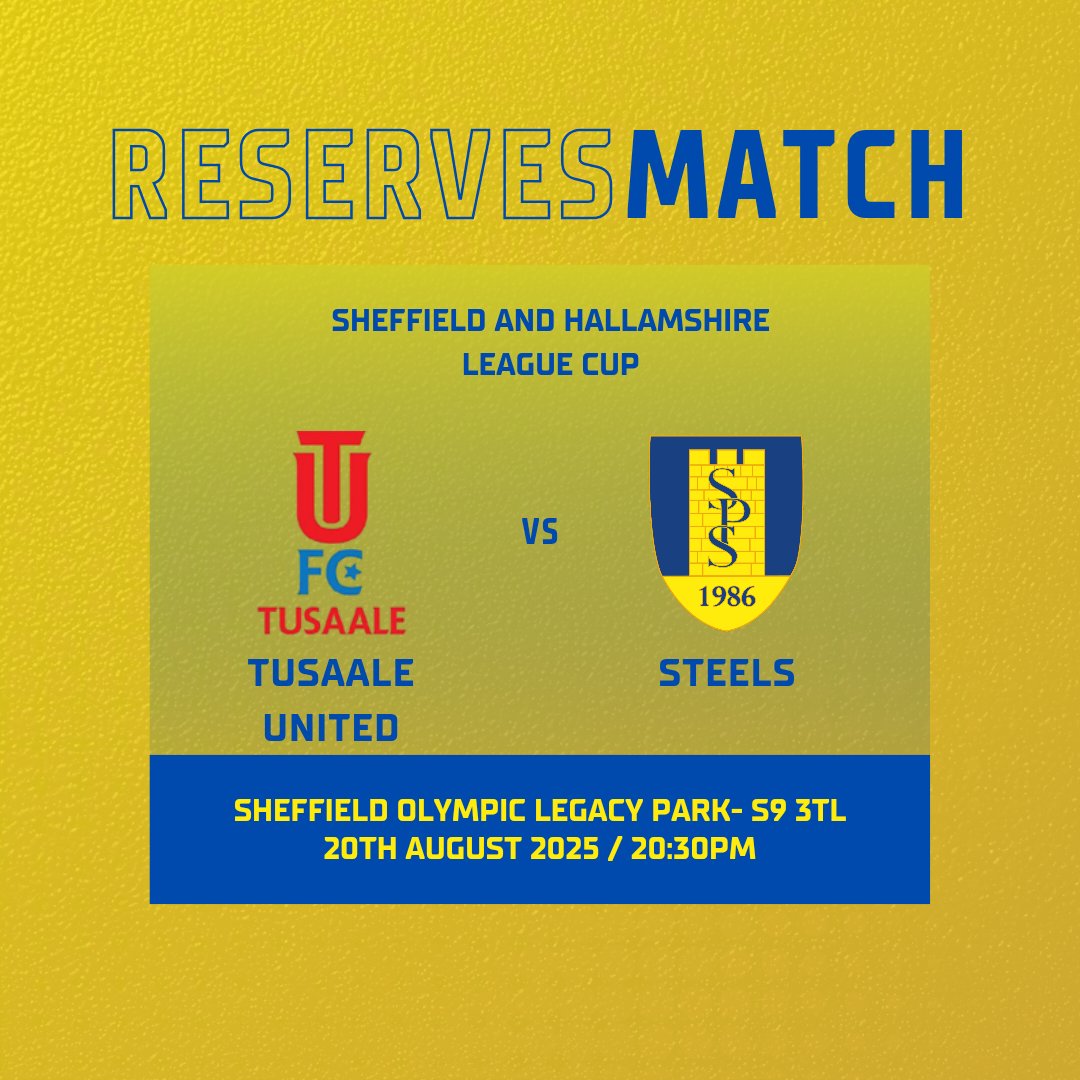 TOMORROW 

The Reserves begin their season away at Tusaale United in the cup.

There has been a change in venue and kick off time.