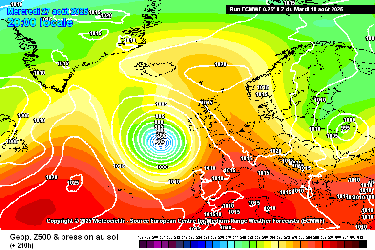 CEP 0z J+8 Reste de l'#ouragan Erin, run très certainement délirante