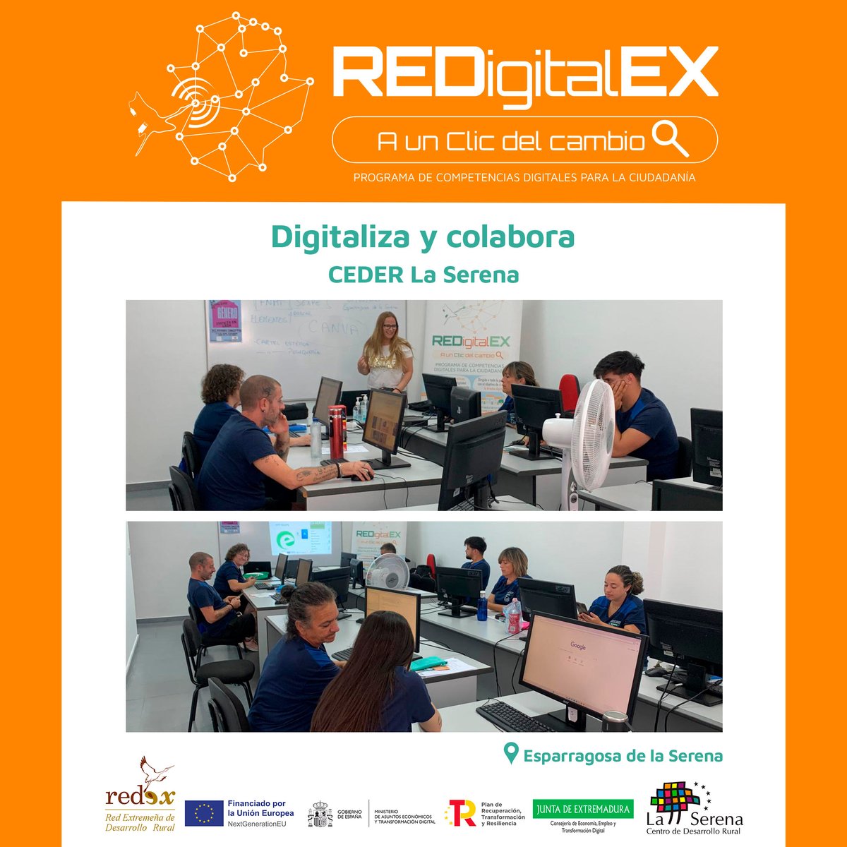 ✨ Corina Barbu, formadora digital del CEDER La Serena, visitó Esparragosa de la Serena.

📈 En el Colaborativo Rural, la formación acercó al alumnado a las administraciones públicas, fomentó el espíritu emprendedor y trabajó la gestión de comandas en la hostelería.