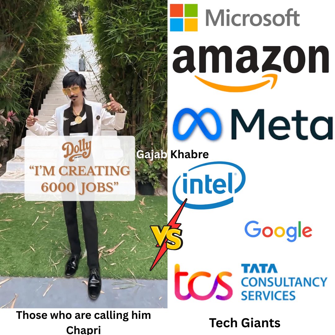 Sabko Dolly ‘Chapri’ lagta hai…
Par jobs Dolly de raha hai, aur layoffs tech giants kar rahe hai. 👀
Kya irony hai na? 😂
#DollyChaiWala #gajabkhabre #chapri  #LaCasaDeLosFamososMexico #JUNGKOOK