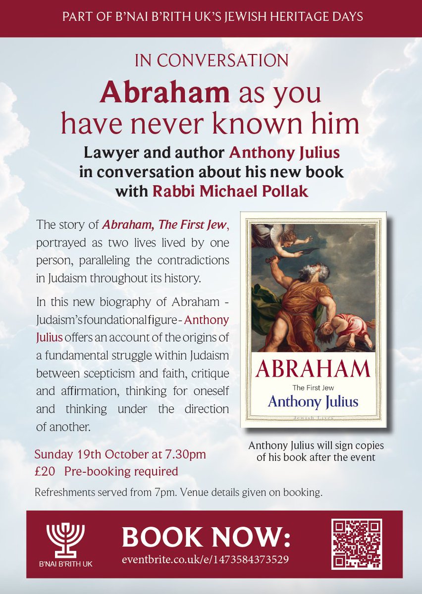 2/5 ... new book '#Abraham: The First Jew' with #RabbiMichaelPollak. The story of 'Abraham, The First Jew', is portrayed as 2 lives lived by one person, paralleling the contradictions in #Judaism throughout its history. In this new biography of Abraham - Judaism's foundational ..