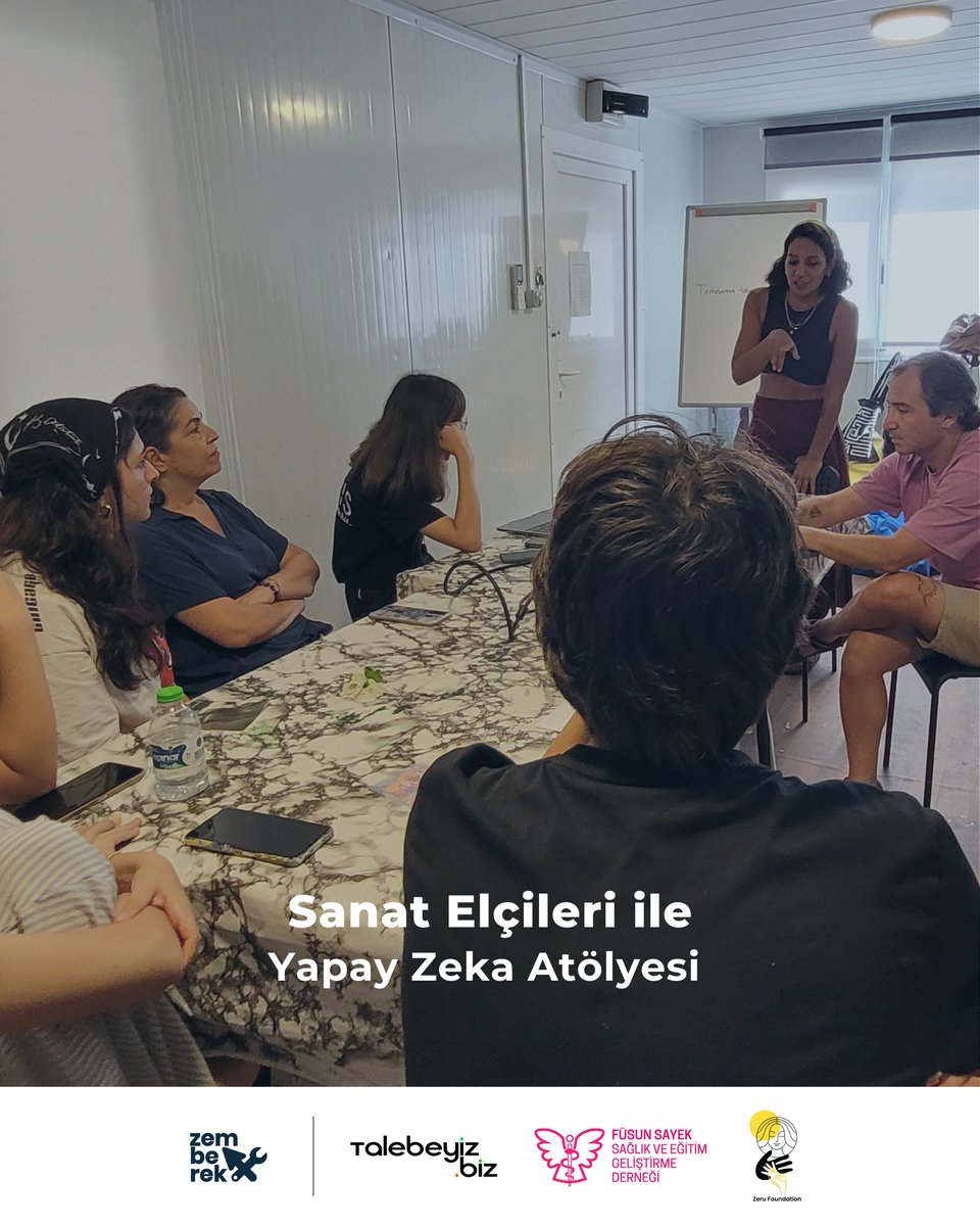 Yapay zeka sadece bir teknoloji mi, yoksa üzerine etraflıca düşünmemiz gereken bir kültürel dönüşüm mü?Bu  sorudan yola çıkarak, geçtiğimiz hafta Arsuz'da Sanat Elçileri ile bir  araya geldik ve Yapay Zeka Atölyesi gerçekleştirdik. <a href="/Talebeyiz_Biz/">Talebeyiz Biz Derneği</a>