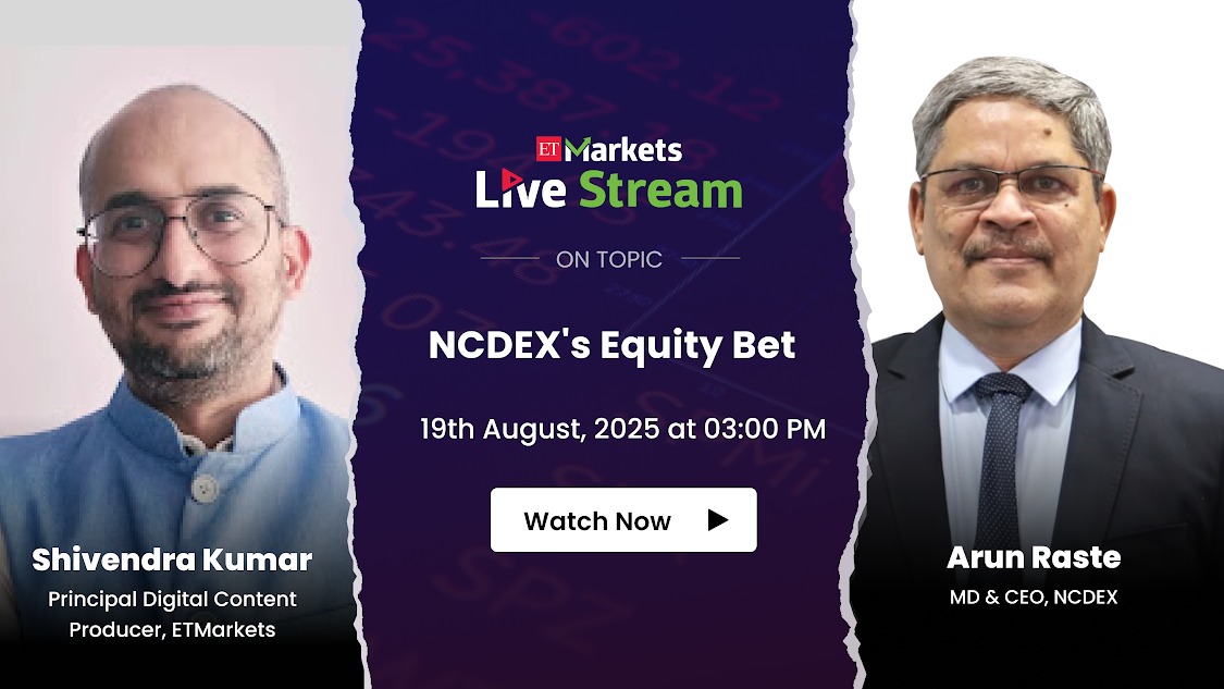 Can India’s equity markets truly become Bharat’s growth engine? Find out today at #ETMarketsLive Commodity Talk. 

Join us today with Mr. <a href="/arun_raste/">Arun raste</a> , MD &amp; CEO of NCDEX,  in conversation with Mr. Shivendra Kumar, Principal Digital Content Producer, <a href="/ETMarkets/">ETMarkets</a> .

Tune in LIVE and
