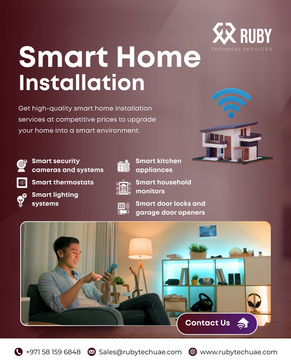 rubytechuae's tweet image. 🏡✨ Make your home smarter with Ruby Technical Services!
From security cameras to smart lighting &amp;amp; door locks – we’ve got you covered.

🌐 rubytechuae.com 
📞 +971 58 159 6848

#SmartHome #RubyTechUAE #HomeAutomation #SmartLiving #TechSolutions