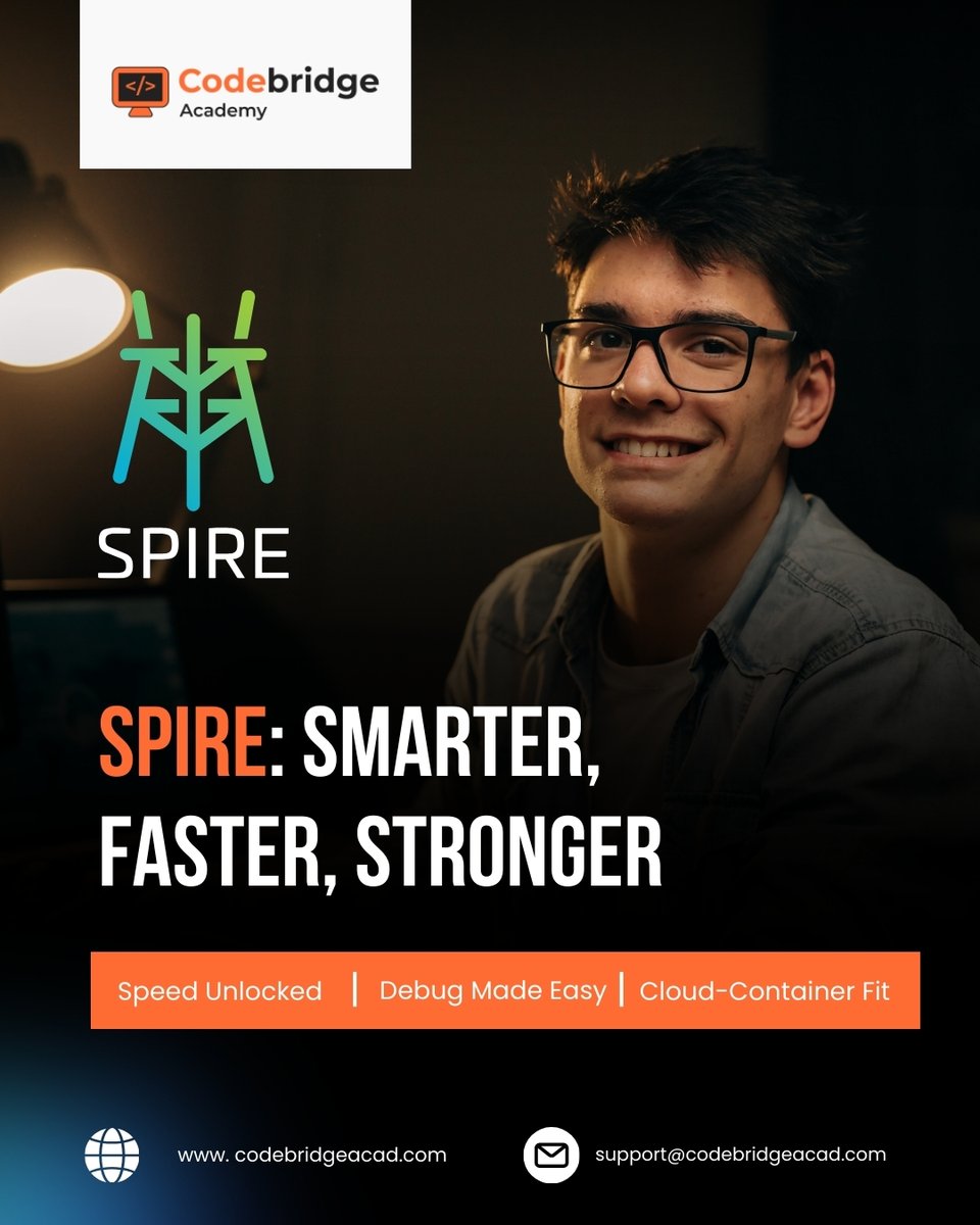 CodeBridgeAca's tweet image. Make your tech with SPIRE: where speed, efficiency, and power collide! Get ready for faster deployments, simplified debugging, and flawless cloud-container integration. The future of tech is here 
#SeamlessSolutions #CloudInnovation #TechGameChanger
