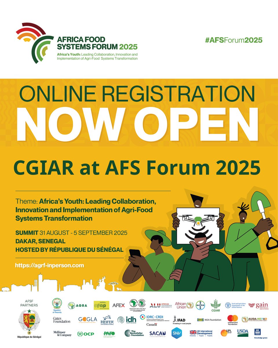 CGIAR (@cgiar) on Twitter photo 🌎 Why does Africa need science-based food systems transformation?
Find out at #AFSFORUM2025, where CGIAR experts will share how co-creation and scaling are powering change.
🗓️ 29 Aug-5 Sept
🔗 Register: on.cgiar.org/3JhUsA6
<a href="/TheAGRF/">AFS Forum</a> <a href="/CGIAR_EMD/">Ismahane Elouafi</a> <a href="/NamukoloC/">Namukolo Covic</a> <a href="/CGIARScaling/">Scaling for Impact</a> 🌎 Why does Africa need science-based food systems transformation?
Find out at #AFSFORUM2025, where CGIAR experts will share how co-creation and scaling are powering change.
🗓️ 29 Aug-5 Sept
🔗 Register: on.cgiar.org/3JhUsA6
<a href="/TheAGRF/">AFS Forum</a> <a href="/CGIAR_EMD/">Ismahane Elouafi</a> <a href="/NamukoloC/">Namukolo Covic</a> <a href="/CGIARScaling/">Scaling for Impact</a>