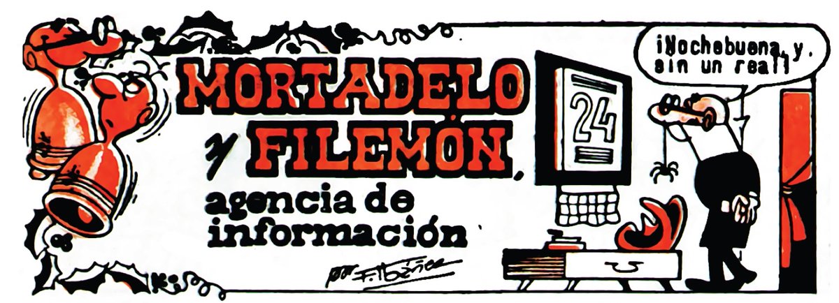 mortadelo2023's tweet image. #Mortadelo y #Filemón como campanas de Navidad.

«Nochebuena»

#TioVivo Almanaque para 1964
25 de noviembre de 1963
Dos versiones

Para saber más:
mortadelo-filemon.es/ficha_content?…