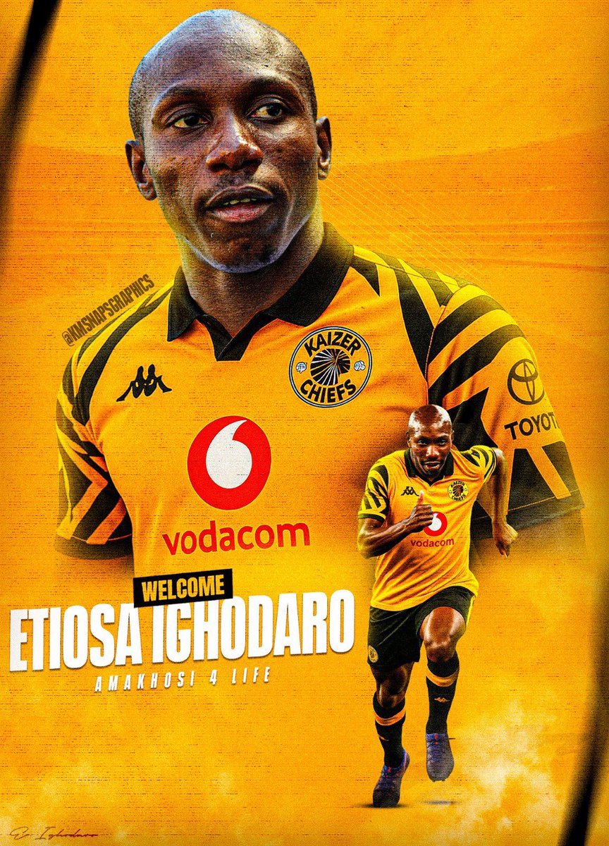 ✌🏿 <a href="/KaizerChiefs/">Kaizer Chiefs</a> confirms the arrival of Nigerian striker Etiosa Ighodaro (24)

🏟️: 92 ⚽️: 25 🅰️: 3 

Timeline: 
2018: Scouted by <a href="/TeraMaliwa1/">Tera Maliwa</a> in a schools tournament in Nigeria 🇳🇬. 

2018: Joins <a href="/Masandawana/">Mamelodi Sundowns FC</a> &amp; plays for  M-Tigers in the #ABCMotsepeLeague. 

2021-2025: Loaned to