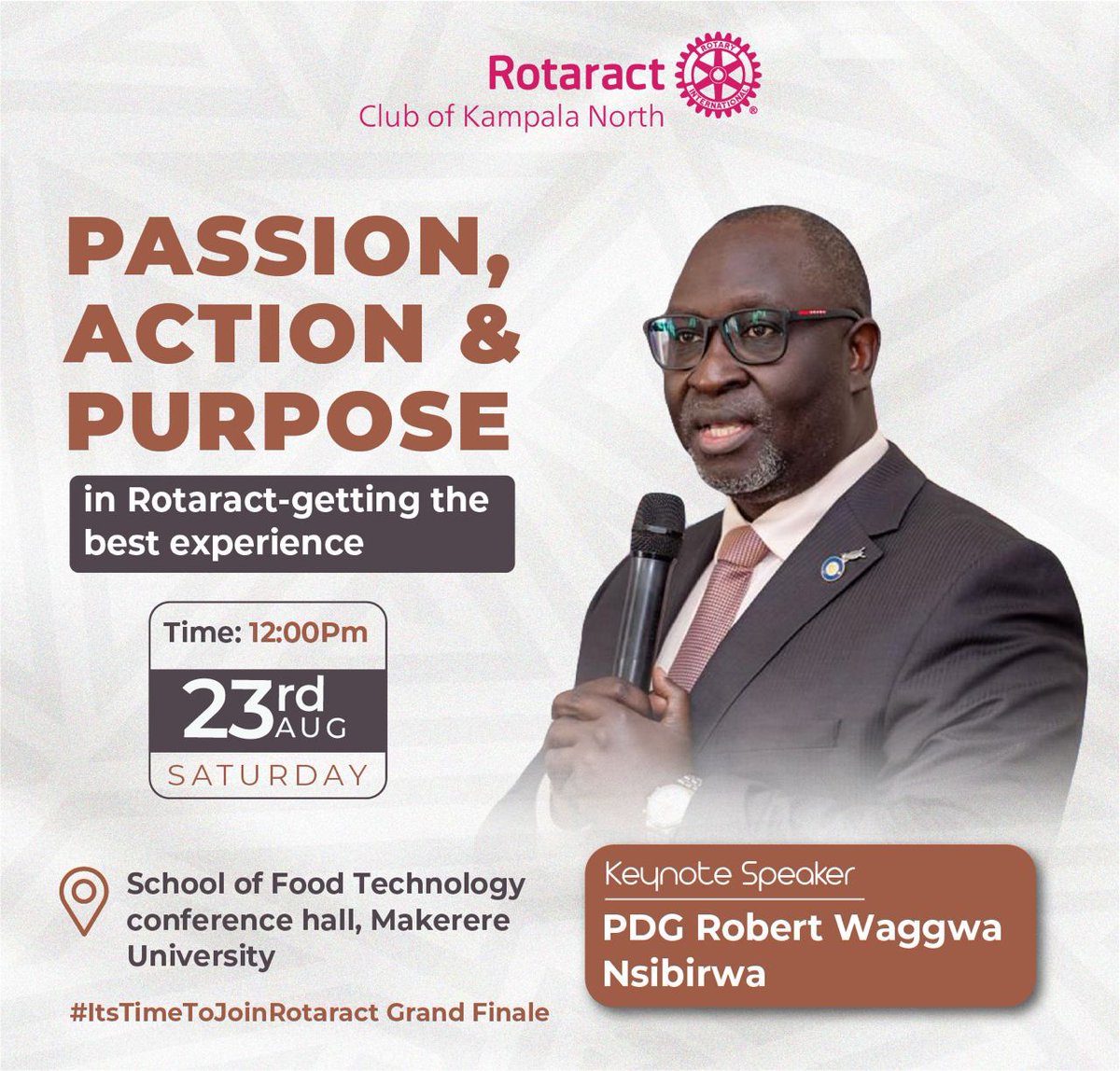 MASAJJAGE's tweet image. "Knowledge starts where assumptions end."
Join us this Saturday at MUK to rethink @Rotary, hear power-packed speakers, and decide for yourself. FREE access, priceless insights.
#ItsTimeToJoinRotaract