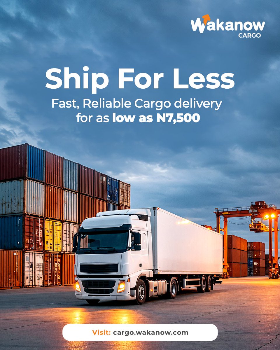 We’ve got your worldwide delivery covered with just N7500. 

Visit cargo.wakanow.com now to get started.

Let’s Go!

#wakanow #wakanowcargo #cargo