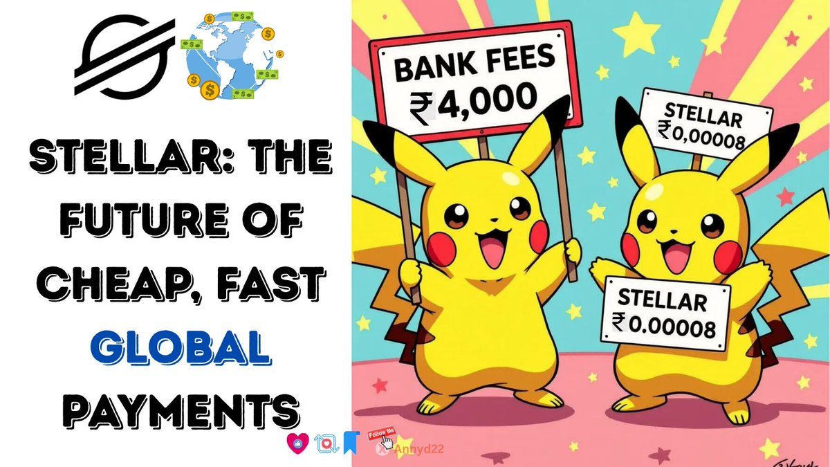 Banks Hate This Trick.
Sent ₹50,000 overseas &amp; paid ₹4,000 in fees? 😩 

Stellar does it for ~₹0.00008, 0.00001 $XLM. It’s like a global money bridge, fast &amp; cheap. 

Want to ditch bank fees? Keep reading... ⤵️ Comment your worst bank fee story.
#StellarIndia #CryptoPayments