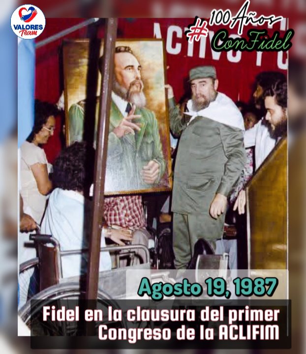 💬 «LA GRANDEZA de un estado se mide por la forma en que se brinda atención a los discapacitados.» 

✨Una frase del Comandante que encontró eco en varias de las obras que llevó y lleva a cabo, la Revolución Cubana.

 #100AñosConFidel
#ValoresTeam🕊️
<a href="/aclifimcuba/">ACLIFIM</a>