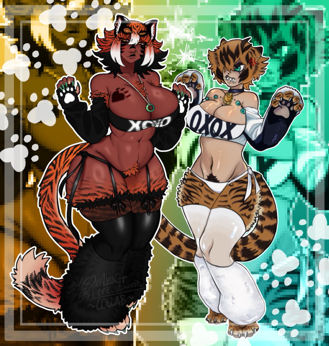 COLLAB TIMMEEEE WITH <a href="/silverz_studioz/">silverz_studioz</a> !!! &lt;333 🐯🧡🖤🤍 #OC