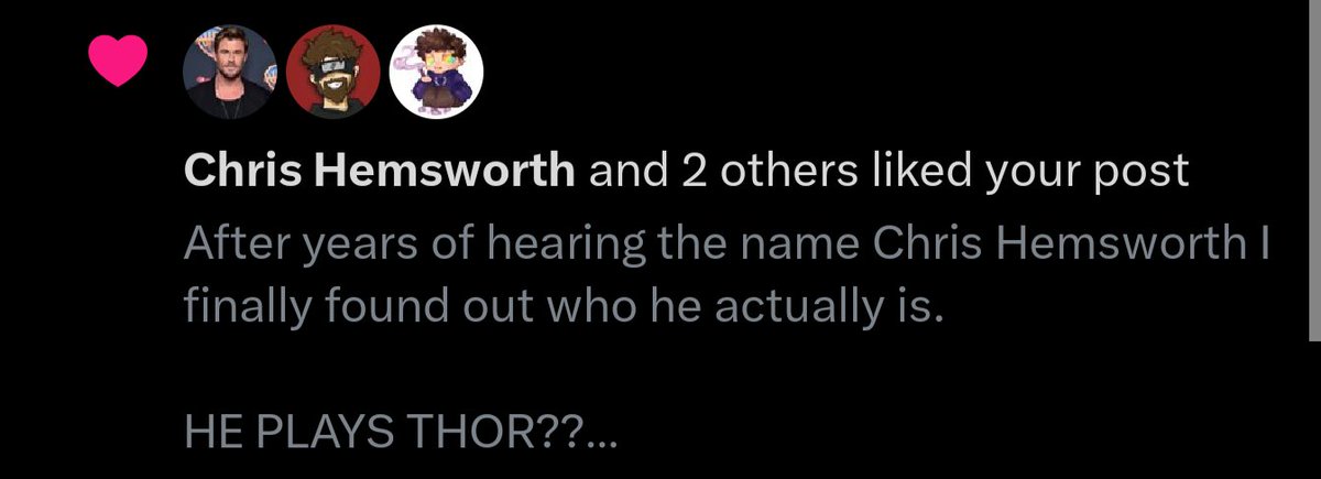 OMG GUYS I CAN'T BELIEVE THE totally real and actual <a href="/chrishemsworth/">Chris Hemsworth</a> LIKED MY TWEET!!!