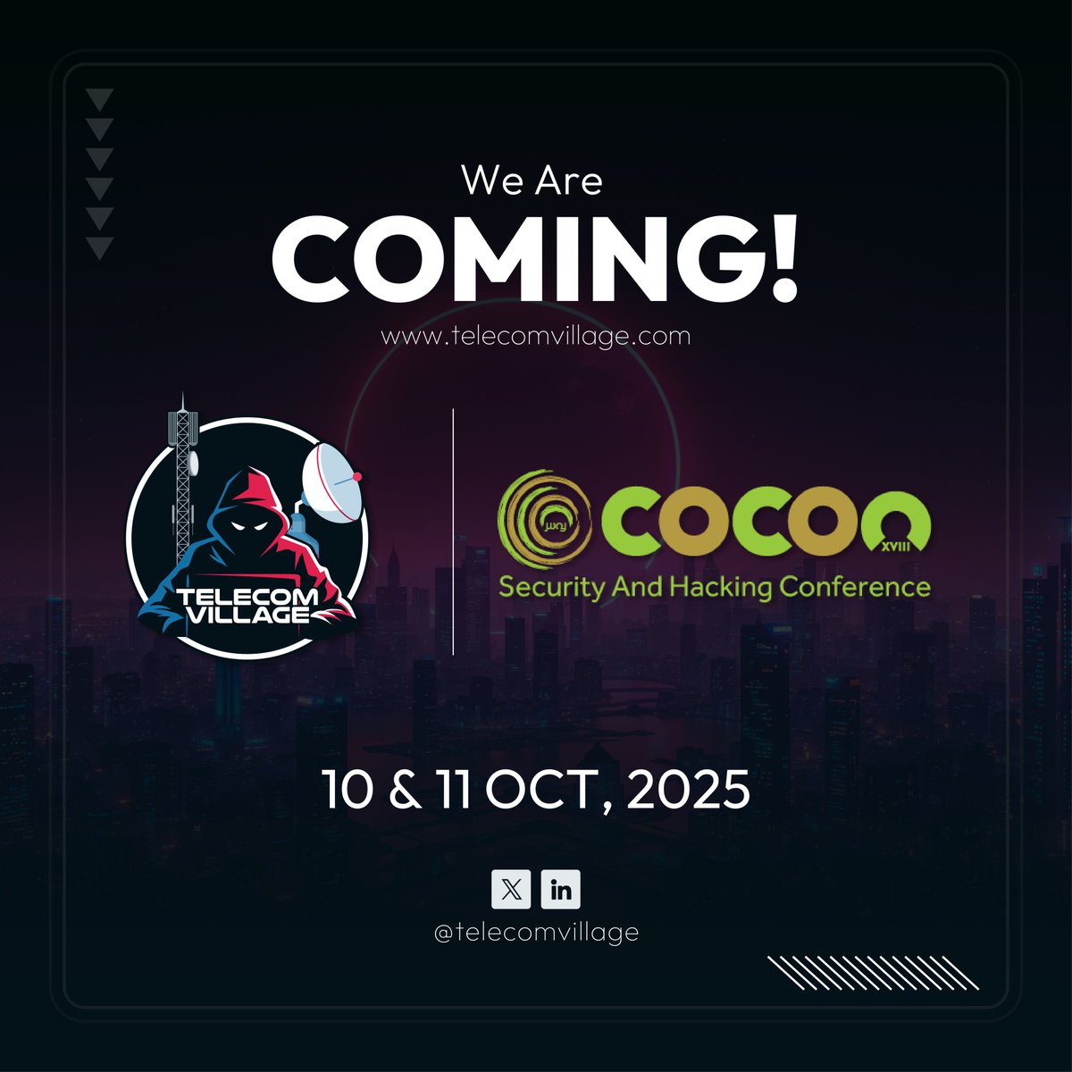 The sun sets with the closing ceremony of DEF CON 33 
We’ve successfully delivered every milestone we set for this year.
But Telecom Village is not done yet…
Next stop → COCON 2025
We’re ready, are you?
Stay tuned for updates 
#TelecomVillage #DC33 #COCON2025 #MalwareEdition
