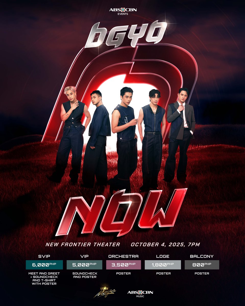 It is NOW or never. 🌀

Don't miss the chance to watch BGYO: The First Solo Concert live at the New Frontier Theater! 

📆: October 4
⏰: 7PM 
🎫: ticketnet.com.ph/event-detail/B…

#BGYO #BGYOTheFirstSoloConcert #BGYO_Headlines