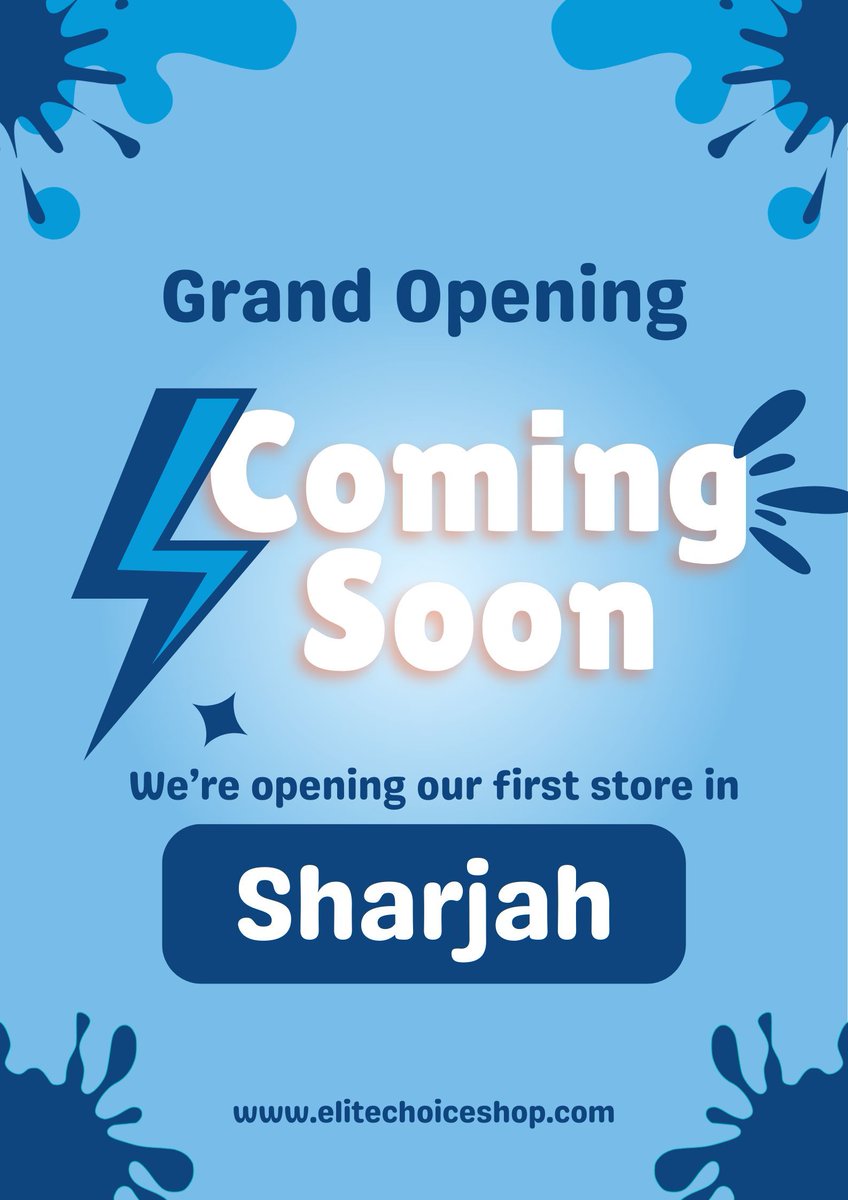 EliteChoiceShop's tweet photo. 🎉 Grand Opening 🎉
We’re thrilled to announce our first store in Sharjah is opening soon! 🛍️
📅 Opening Soon
📍 Sharjah
🌐 https://t.co/iGgkJDYbAY

💙 Stay tuned – something exciting is on the way!

#grandopening #comingsoon #sharjah #elitechoiceshop #fashionstore #shoppinguae https://t.co/dPHNOcru4c