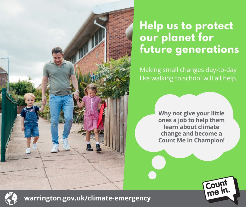 We want everyone in Warrington to get involved and join us to tackle the Climate Emergency and make our planet greener for future generations.

Find out more and how you and your little ones can help now 👉 orlo.uk/ZVNKd