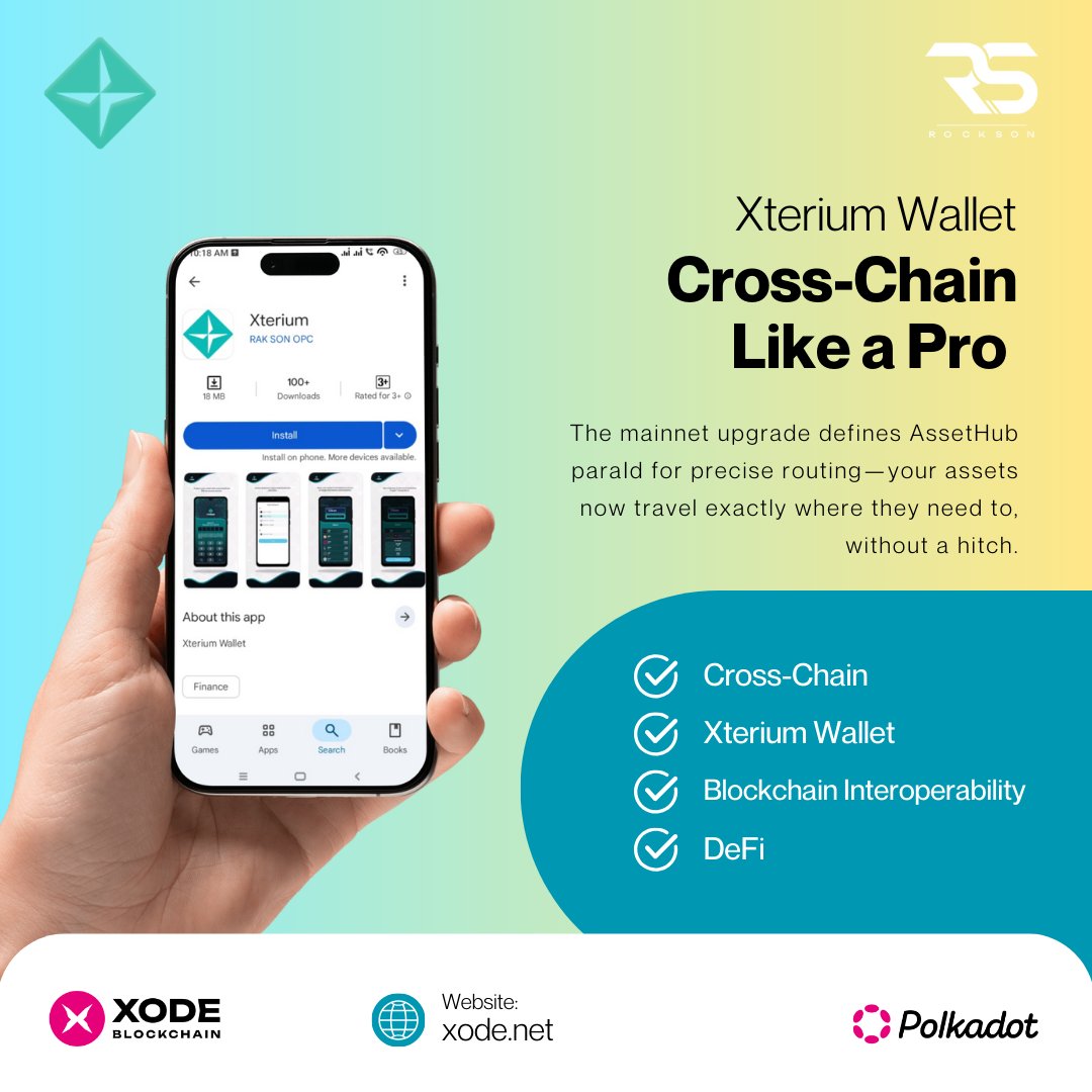 XodeNet's tweet image. Xterium Wallet: Cross-Chain Like a Pro 🌐

The mainnet upgrade defines AssetHub paraId (1000) for precise routing—your assets now travel exactly where they need to, without a hitch.

#CrossChain #XteriumWallet #BlockchainInteroperability #DeFi