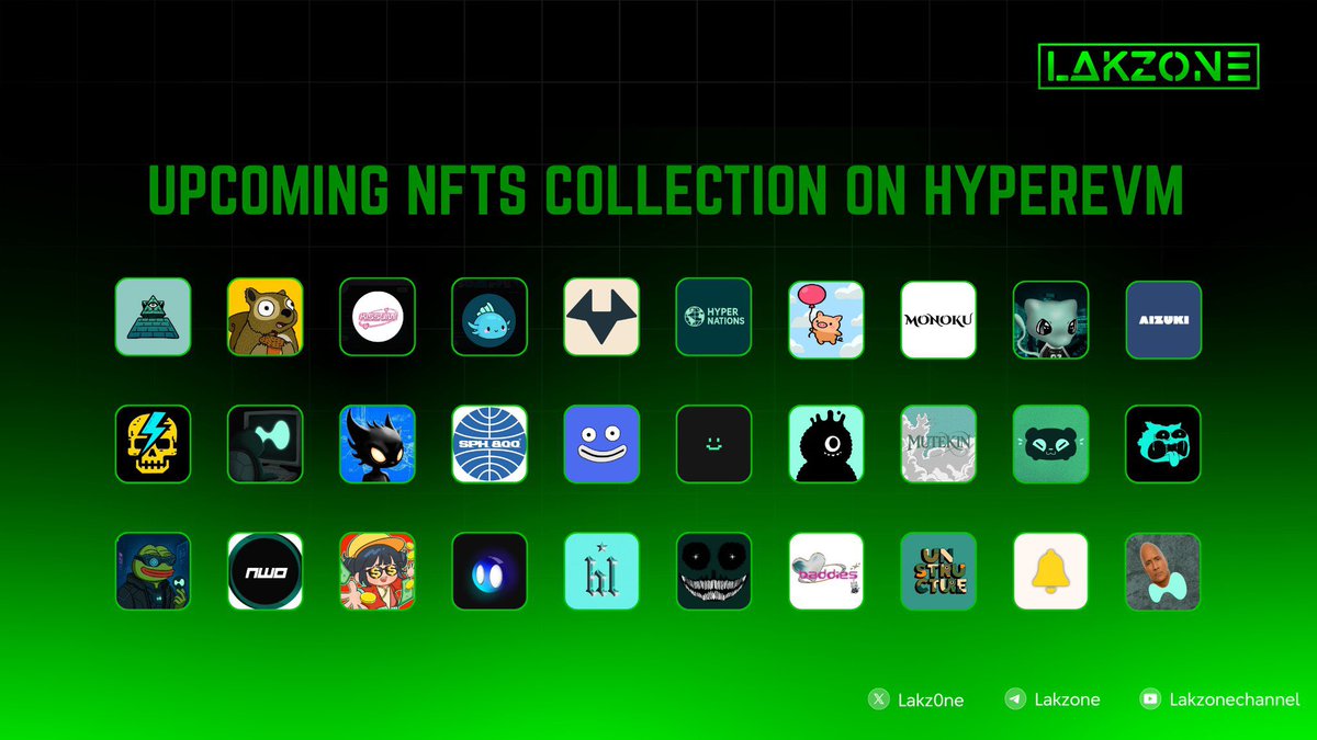LAKZONE (@lakz0ne) on Twitter photo UPCOMING NFT COLLECTION ON HYPEREVM ๐ฅ๐ฅ
<a href="/CatCabal_hl/">Catbal</a> - Hottest mint on HyperEVM
<a href="/nuttardios/">Nuttards</a> - Freemint
<a href="/Kissumi_hl/">Kissumi โก</a> - Waifu centric IP, mixing GameFi, AI and fashion
<a href="/BAE_Protocol/">BAE</a> - Building NFT Lending Platform
<a href="/Mancers_hl/">Mancers</a> - An evolving NFT collection
<a href="/HyperNation_4x/">Hyper Nations</a> - UPCOMING NFT COLLECTION ON HYPEREVM ๐ฅ๐ฅ
<a href="/CatCabal_hl/">Catbal</a> - Hottest mint on HyperEVM
<a href="/nuttardios/">Nuttards</a> - Freemint
<a href="/Kissumi_hl/">Kissumi โก</a> - Waifu centric IP, mixing GameFi, AI and fashion
<a href="/BAE_Protocol/">BAE</a> - Building NFT Lending Platform
<a href="/Mancers_hl/">Mancers</a> - An evolving NFT collection
<a href="/HyperNation_4x/">Hyper Nations</a> -