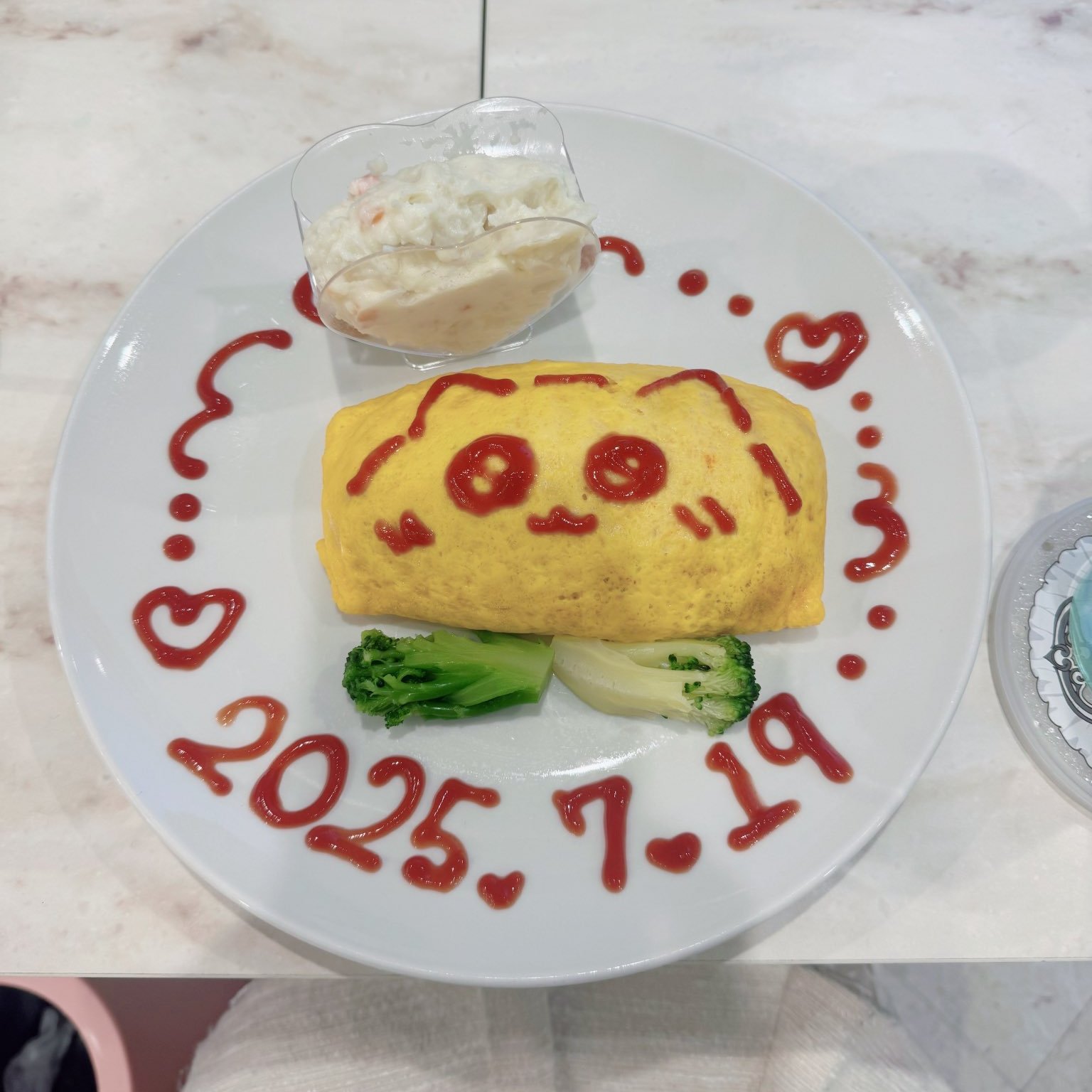 手描きイラスト　ミニ色紙　夏喫茶／オムライス Amazon | ハラペコ喫茶 レターセット【オムライス】ペコちゃん