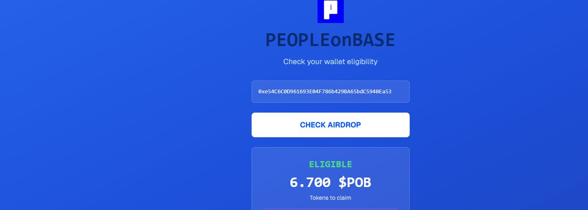 anhccc5's tweet photo. Just claimed my $POB airdrop on PEOPLEonBASE! 🔵

Base is the home of onchain community. Join the movement!

https://t.co/60b4vo6Dr5 https://t.co/GHJ4Ufz8Yq