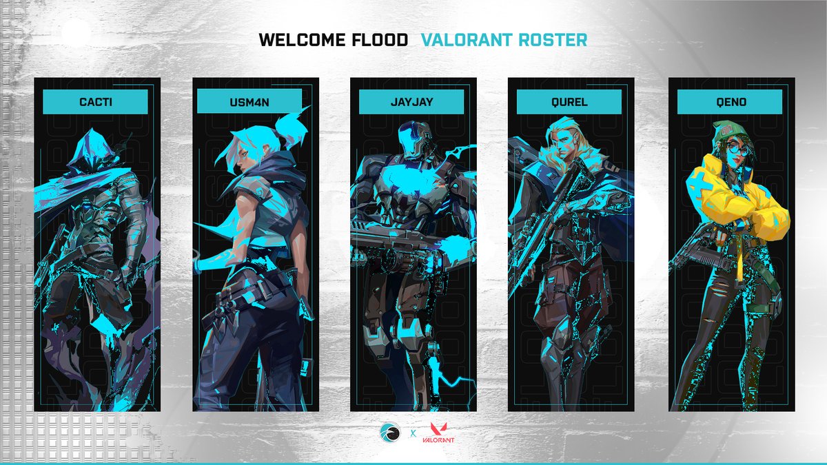 Welcoming Flood's Core Valorant Roster 🌊

You may know us previously as Spectral, but we're back bigger and better with a brand new name.

We can't wait to see what this new era brings both our team and our community 🏆