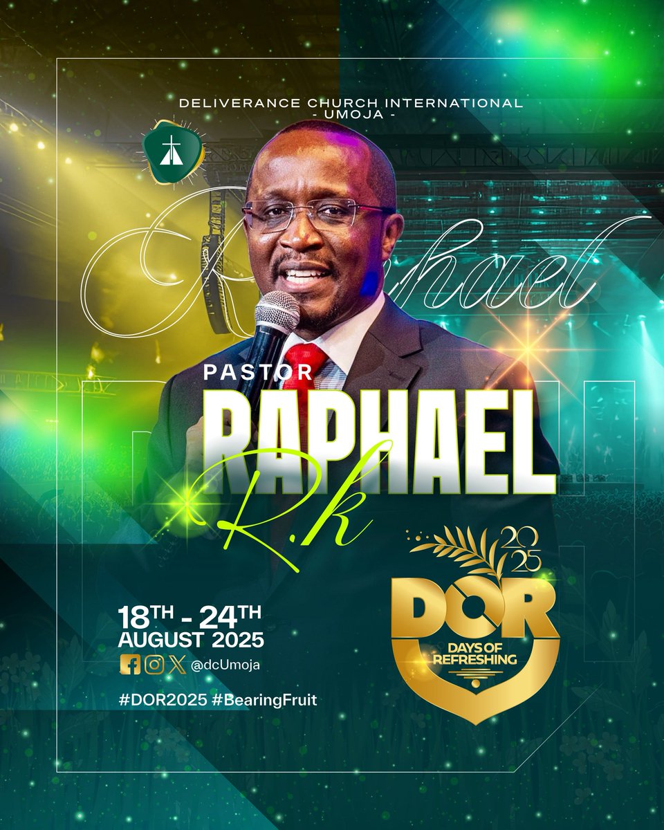 #DOR2025 Day 2 Session with Pst. @RaphaelKaudo
Watch on Facebook facebook.com/share/v/1C3eF9… 
YouTube youtube.com/live/drmWkl823…
Website dcumoja.org/livestream/