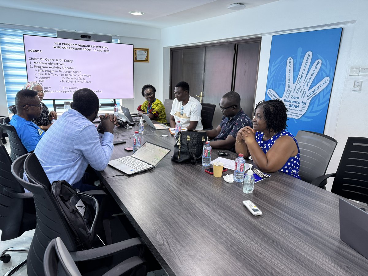 WHOGhana's tweet image. Sustained investment and strong collaboration are vital to ending #NTDs in Ghana. 

This week, we engaged #NTD programme managers on strategies to address funding gaps and better integrate interventions in line with the Global #NTD Roadmap 2021-2030.