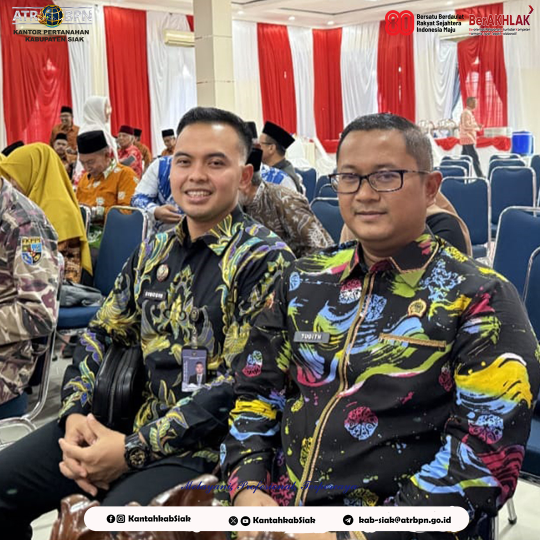 KantahkabSiak's tweet image. Kantor Pertanahan Siak, diwakili Yudith Satria, S.H., M.H., hadiri Ramah Tamah Pemda Siak bersama LVRI, Angkatan 45, PEPABRI, Wredatama &amp;amp; Warakawuri (16/8).
Bupati &amp;amp; Wabup Siak berikan apresiasi dan sagu hati bagi para Veteran. 🇮🇩✨
#HUTRI80 #Siak #BPN #ATRBPN