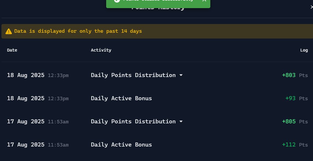 the_boss_crypto's tweet image. 🔥 Another day, another stack. @virtuals_io 
+803 pts (distribution)
+93 pts (daily bonus)
+805 pts (distribution)
+112 pts (daily bonus)
Total grind = 1,813 pts in 2 days 🚀
#Virtuals #YappingPoints #Grinding