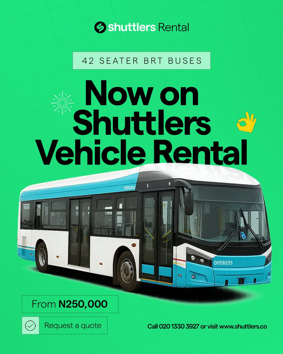 Our new BRT is ready for your next retreat, outreach, group trip, or special program! 
Send us a DM, call 02013303927, or visit shuttlers.co/solutions/rent… to get a quote today🚀