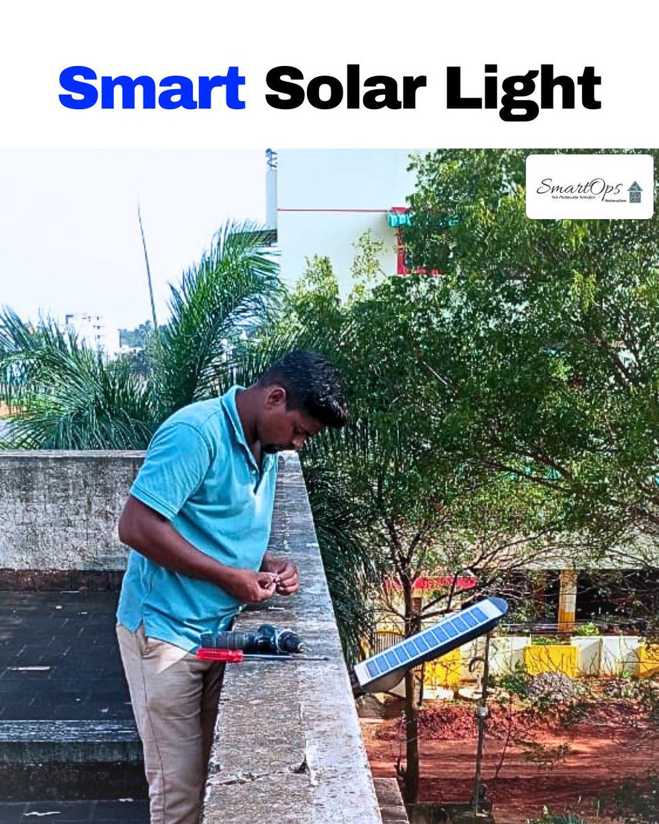 SmartopsA's tweet image. ☀️💡 Brighten your home the smart way!
With Smart Solar Lights from SmartOps Automations, save energy, cut costs &amp;amp; enjoy eco-friendly lighting for your terrace, garden &amp;amp; outdoors. 🌿✨
📍 Thanjavur | 📞 9345518234

#smartsolarlight #smartopsautomations #smarthome #ecofriendly