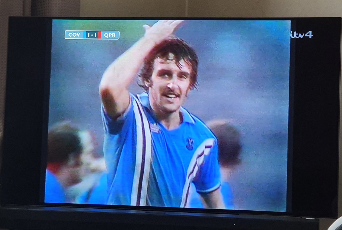 BetterCallMeBob's tweet image. Nostalgic heaven via The Big Match Revisited on #ITV4 and our hero @DCross_psycho9 spinning on a sixpence to score. &quot;Sheer perfection. A good a goal as Dave Cross will score at anytime in his life&quot; bellows Hugh Johns. @Coventry_City v @QPR 1975.