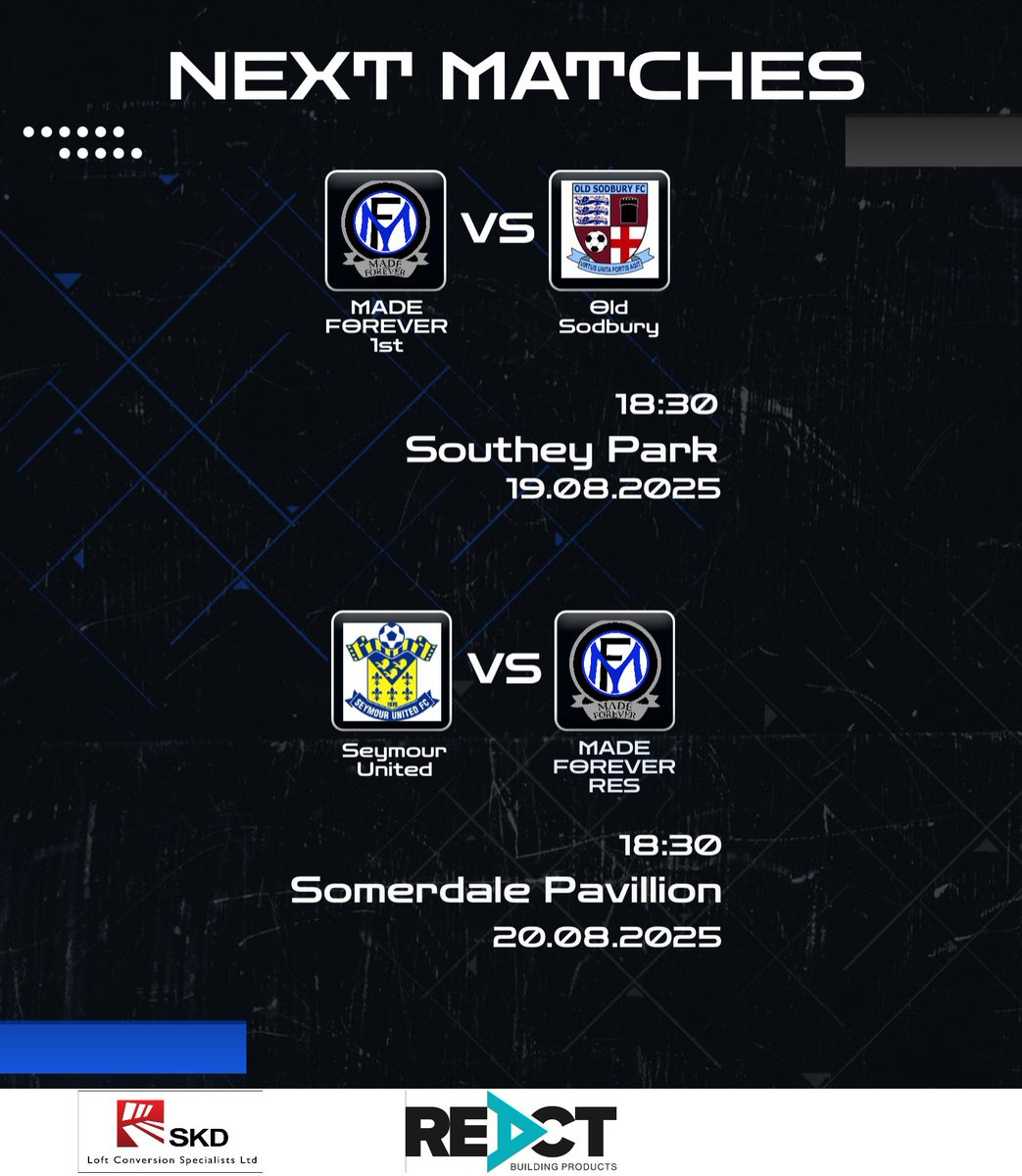 Made Forever FC (@upthemades) on Twitter photo The next round of midweek friendlies are here as the 1sts host combination side <a href="/OldSodsFC/">Old Sodbury FC</a> tonight at Southey.
Tomorrow our reserves travel to Keynsham to face Seymour United. The next round of midweek friendlies are here as the 1sts host combination side <a href="/OldSodsFC/">Old Sodbury FC</a> tonight at Southey.
Tomorrow our reserves travel to Keynsham to face Seymour United.