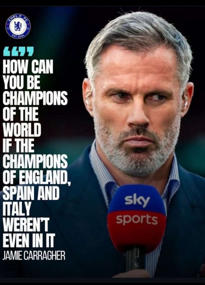 Carragher calling Chelsea’s world title fake is like Gerrard getting into the Hall of Fame without a Premier League medal😂