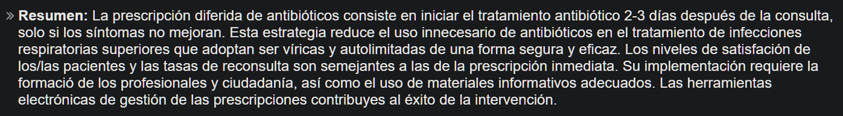 Efectividad y seguridad de la prescripción diferida de antibióticos en el tratamiento de las infecciones respiratorias agudas del tracto superior.
Reseña en web Ministerio Sanidad <a href="/sanidadgob/">Ministerio de Sanidad</a>: redets.sanidad.gob.es/productos/busc…
Acceso a pdf:
redets.sanidad.gob.es/productos/busc…
#SegPac
