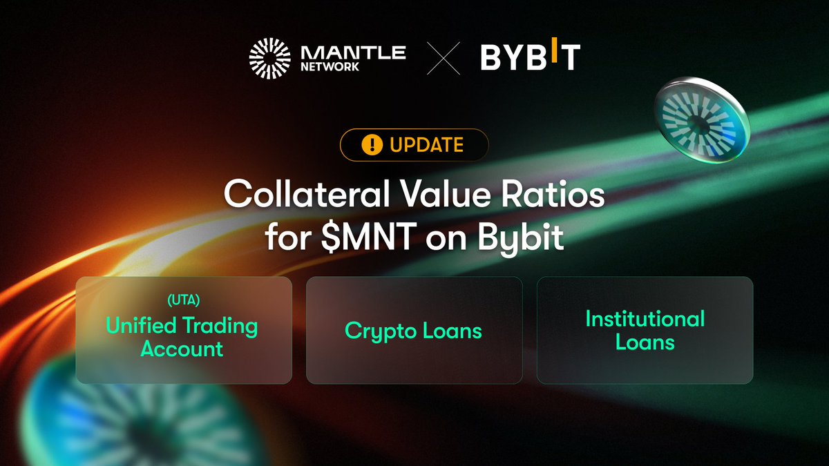 The collateral power of $MNT just got bigger.

From <a href="/Bybit_Official/">Bybit</a>’s Unified Trading Account to crypto &amp; institutional loans, more of your $MNT now counts at full collateral value.

Unlocking stronger capital efficiency. Cementing $MNT as a core on-chain asset.

Dive deeper 👇