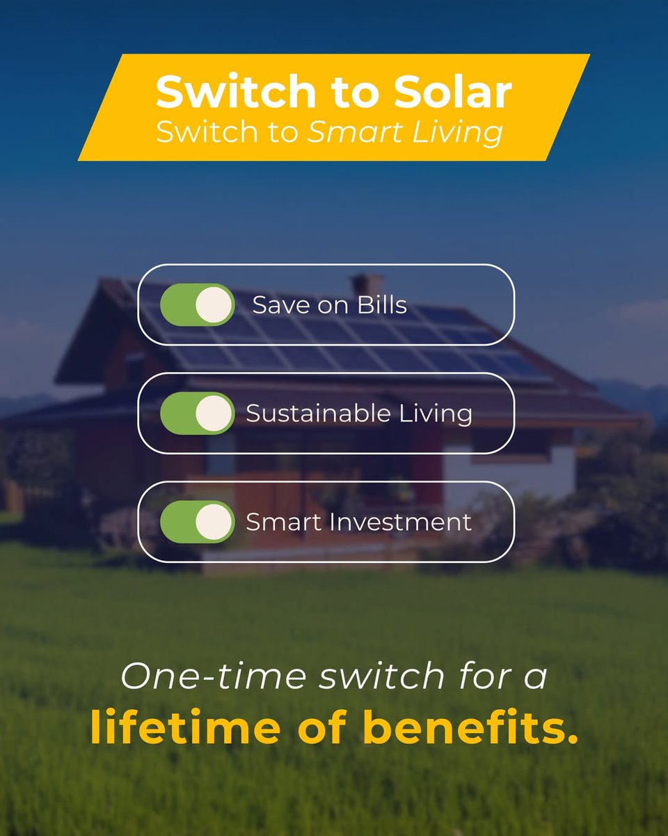 mecpowersol's tweet photo. One smart switch, a lifetime of benefits! With Mecpower’s premium solar solutions, enjoy lower electricity bills, sustainable living, and a smart investment that pays off for years to come. Why wait? Power your future today!
Contact Us:
📞+91 93289 11566
📍Vadodara https://t.co/MnOaoXoGnZ